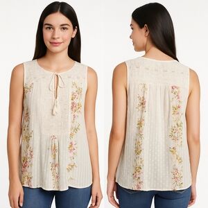 Love Stitch Boho Floral Lace Blouse Size M